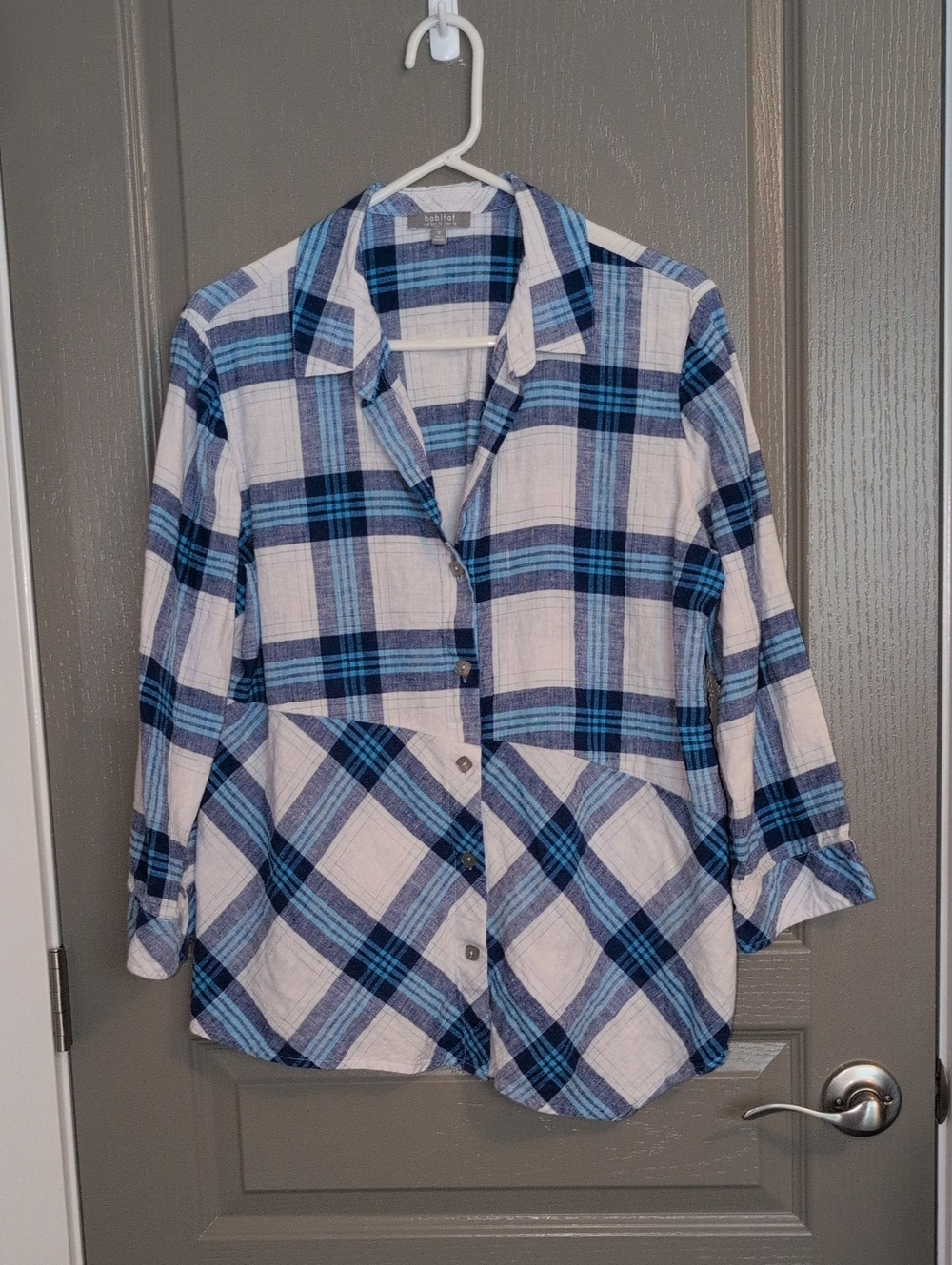 Habitat Blue & White Plaid Button-Down Shirt